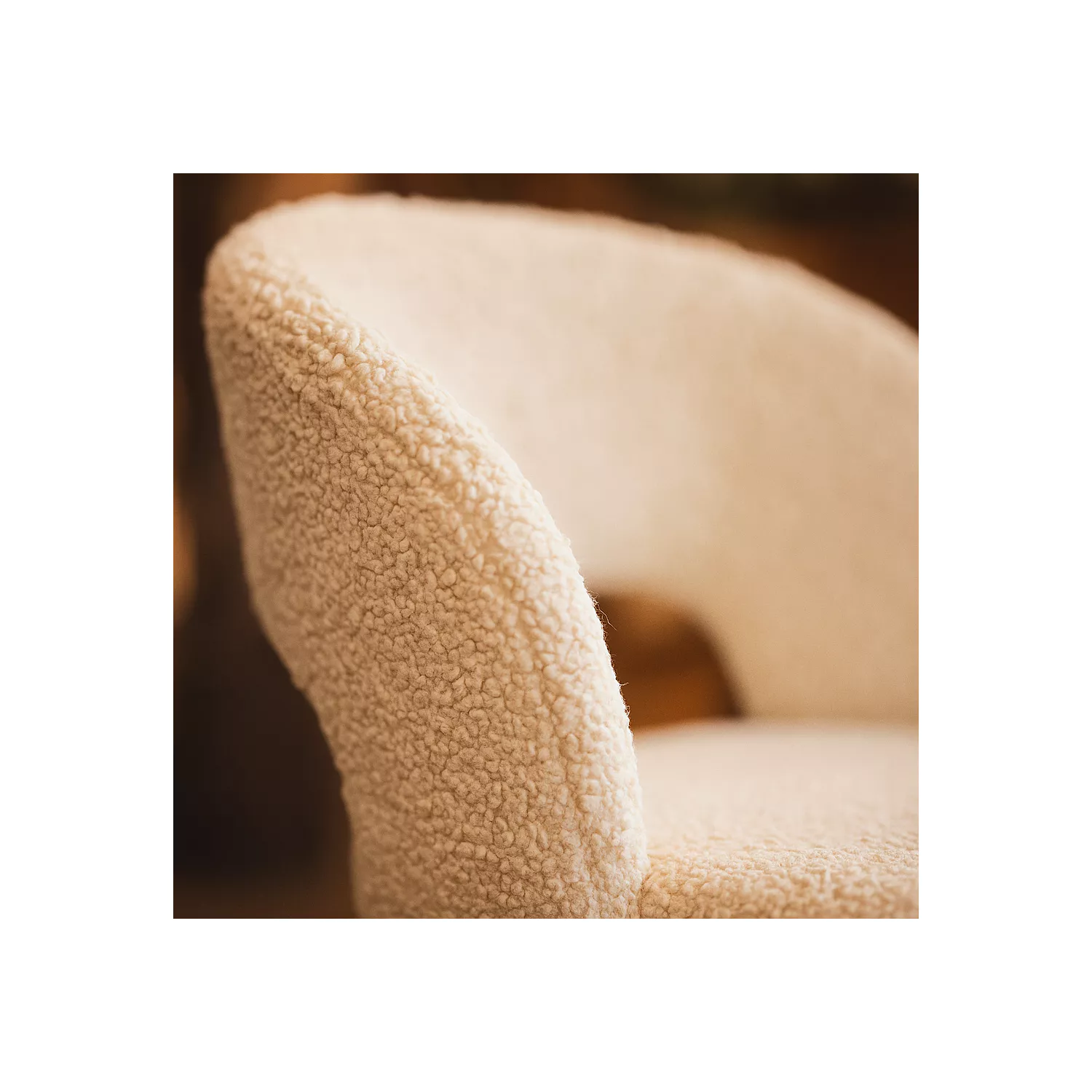 Lot de 2 chaises en tissu boucle beige FLAVIA