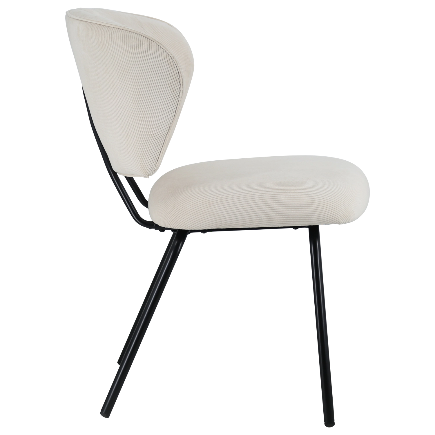 Lot de 2 chaises en velours côtelé beige NILSA