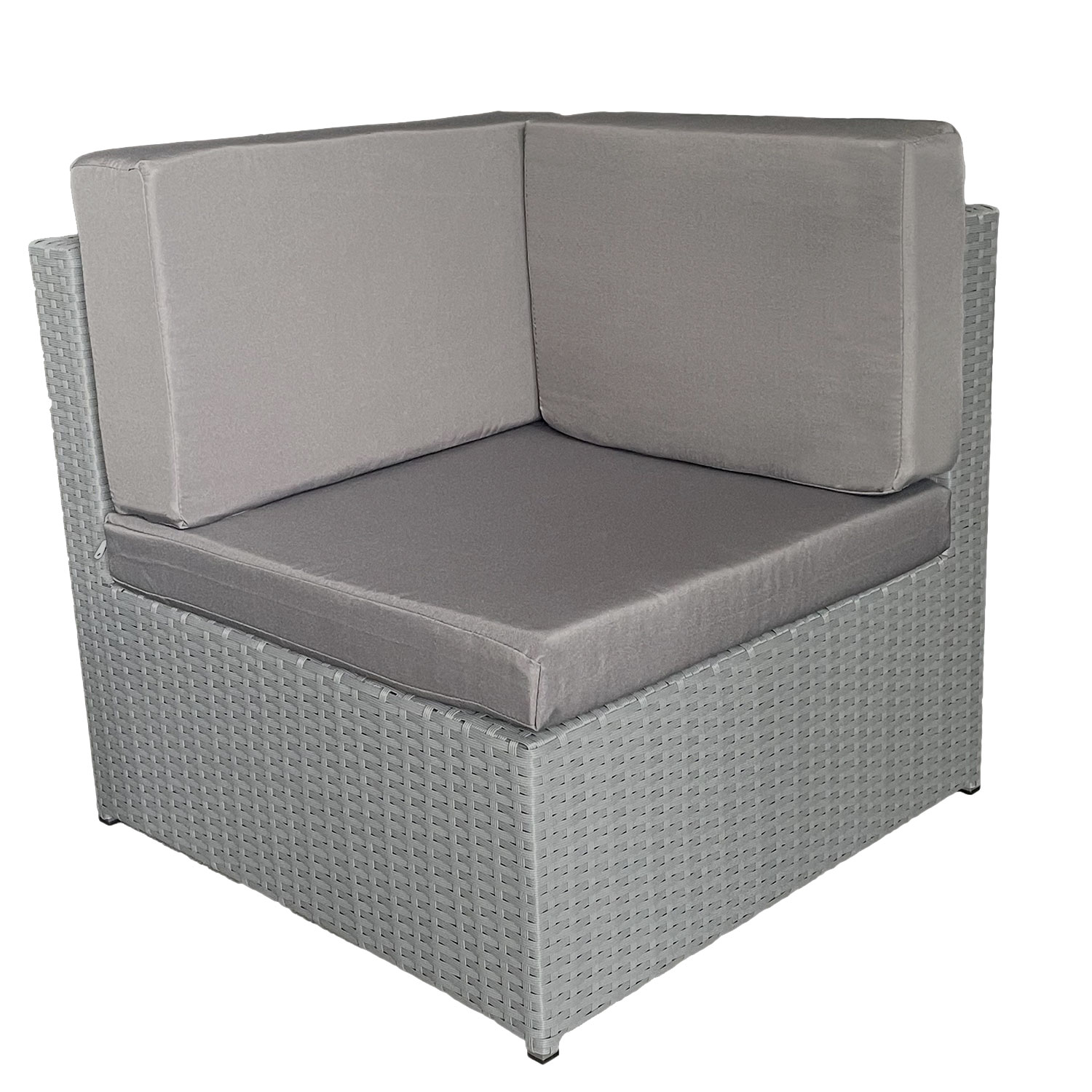 BONIFACIO set di mobili da giardino in resina intrecciata grigia 6 posti - cuscino grigio