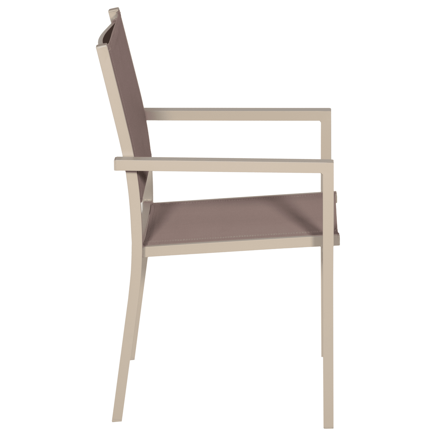 Lot de 6 chaises en aluminium taupe - textilène taupe