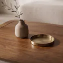 Mesa de centro em madeira maciça de manga tingida escura 100cm