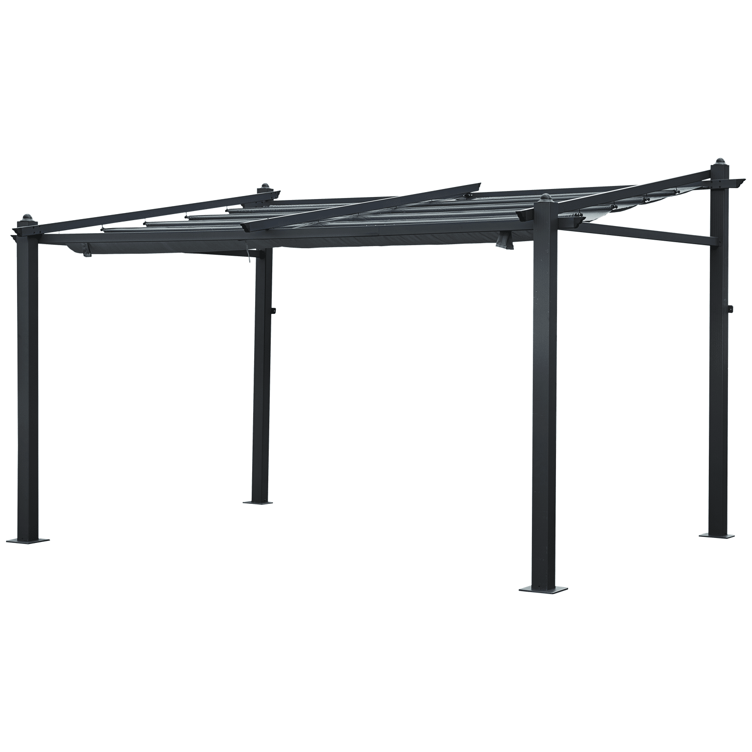 Pérgola mural 3 × 4m FRÉJUS gris estructura de aluminio