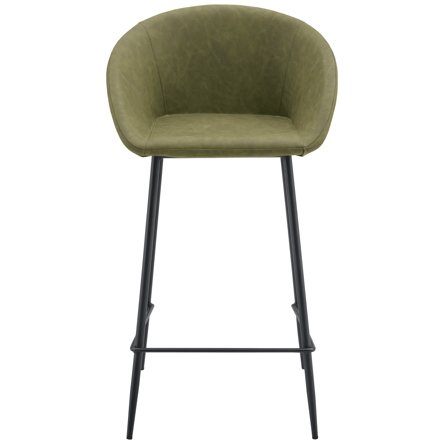 Lot de 2 tabourets de bar en simili vert ACHILLE