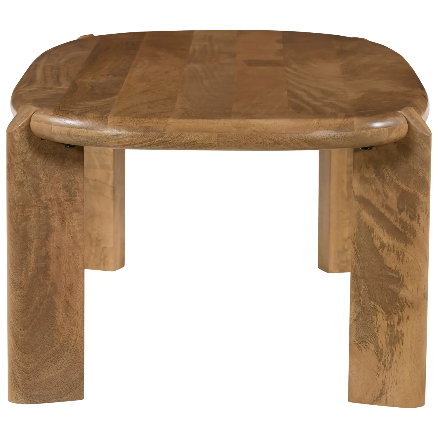Mesa de centro em madeira maciça de manga tingida escura 120cm