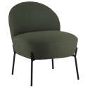 Fauteuil en tissu boucle vert kaki HELMI