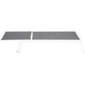 Conjunto de 2 espreguiçadeiras BARBADOS em textilene cinzento e mesa de apoio - alumínio branco
