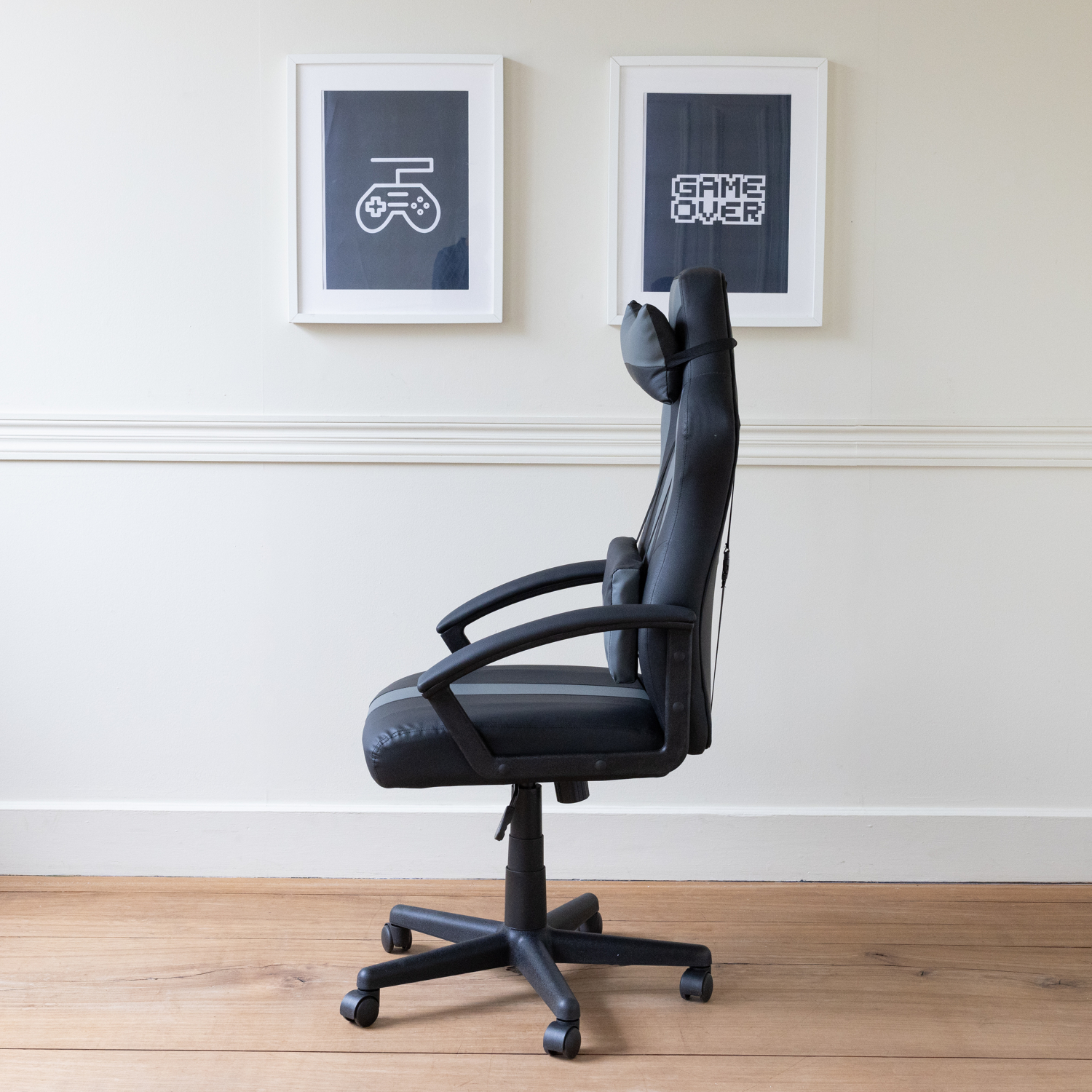 Silla gaming de oficina color negro y gris CRASH