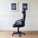 Silla gaming de oficina color negro y gris CRASH