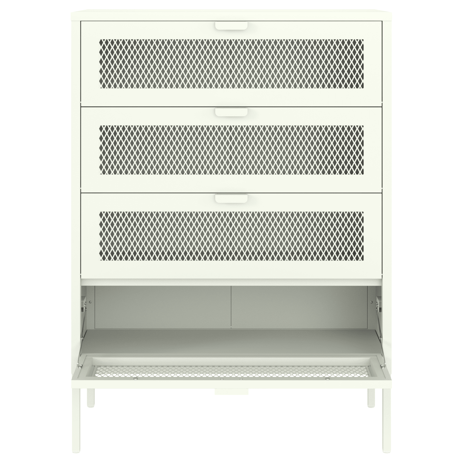 Mueble zapatero EMMA 4 puertas metal blanco