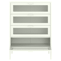 Mueble zapatero EMMA 4 puertas metal blanco