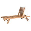 Rechte teakhouten zonneset met bijzettafel JAVA