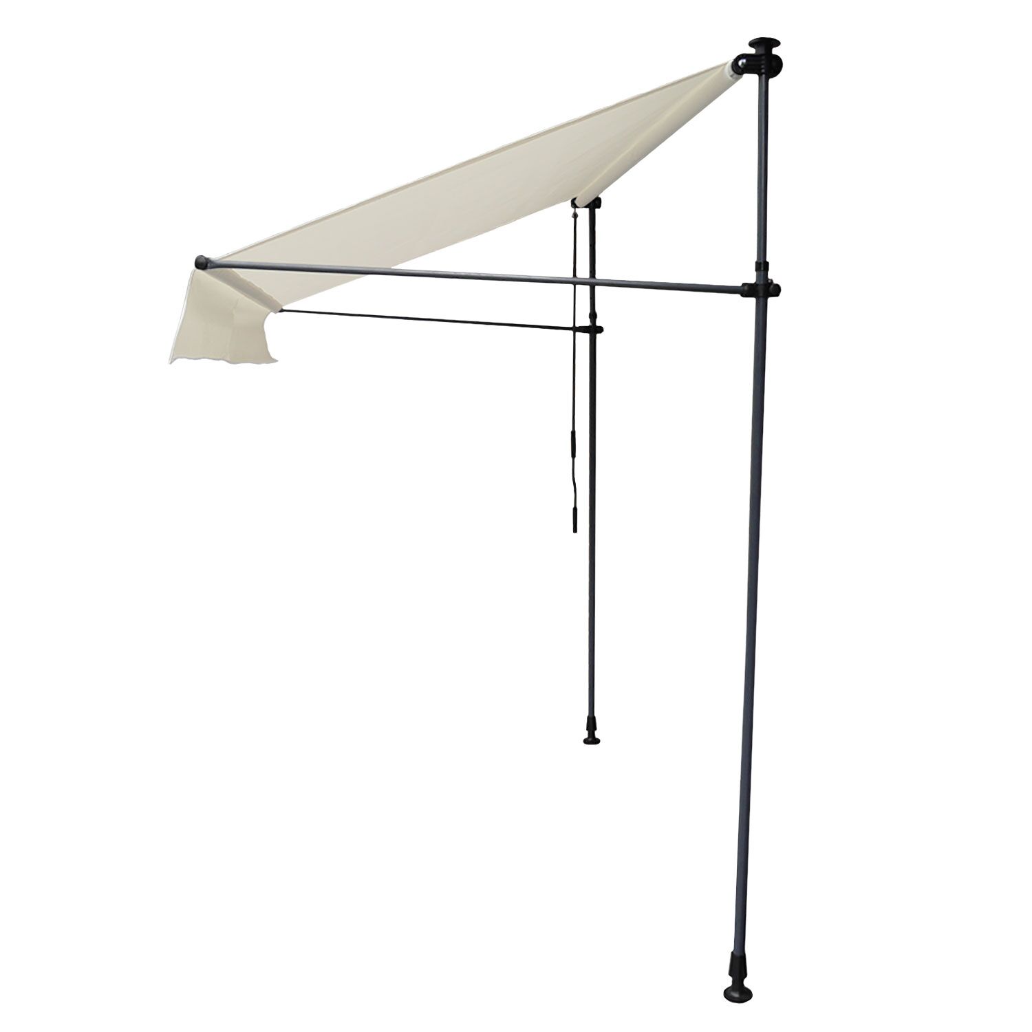 Store banne pour balcon CHENE 3 × 1,2m - Toile beige et structure grise