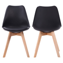 Conjunto de 4 cadeiras escandinavas pretas NORA com almofada