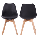 Set van 4 zwarte NORA Scandinavische stoelen met kussen