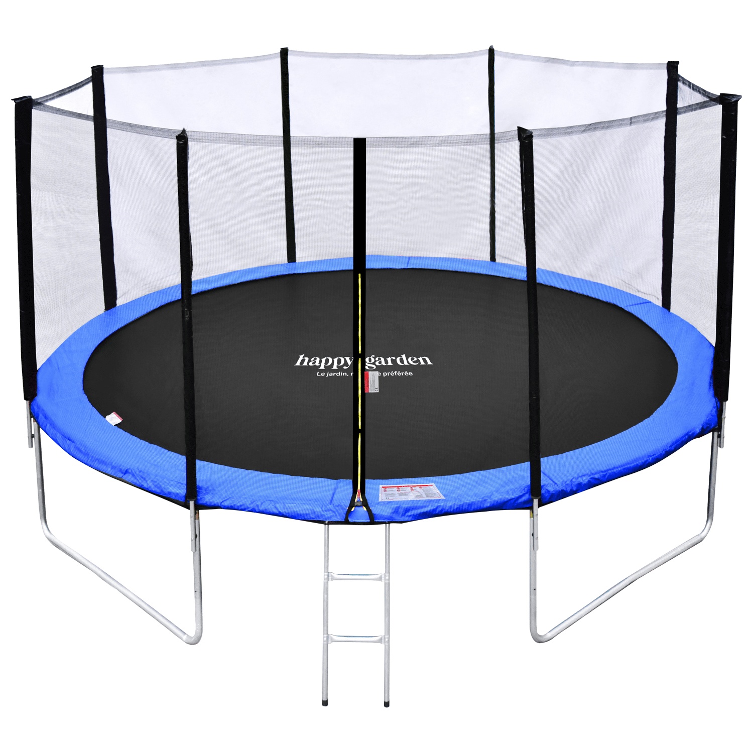 Pack Premium Trampoline 430cm réversible vert / bleu MELBOURNE + filet, échelle, bâche et kit d'ancrage