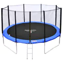 Pack Premium Trampoline 430cm réversible vert / bleu MELBOURNE + filet, échelle, bâche et kit d'ancrage