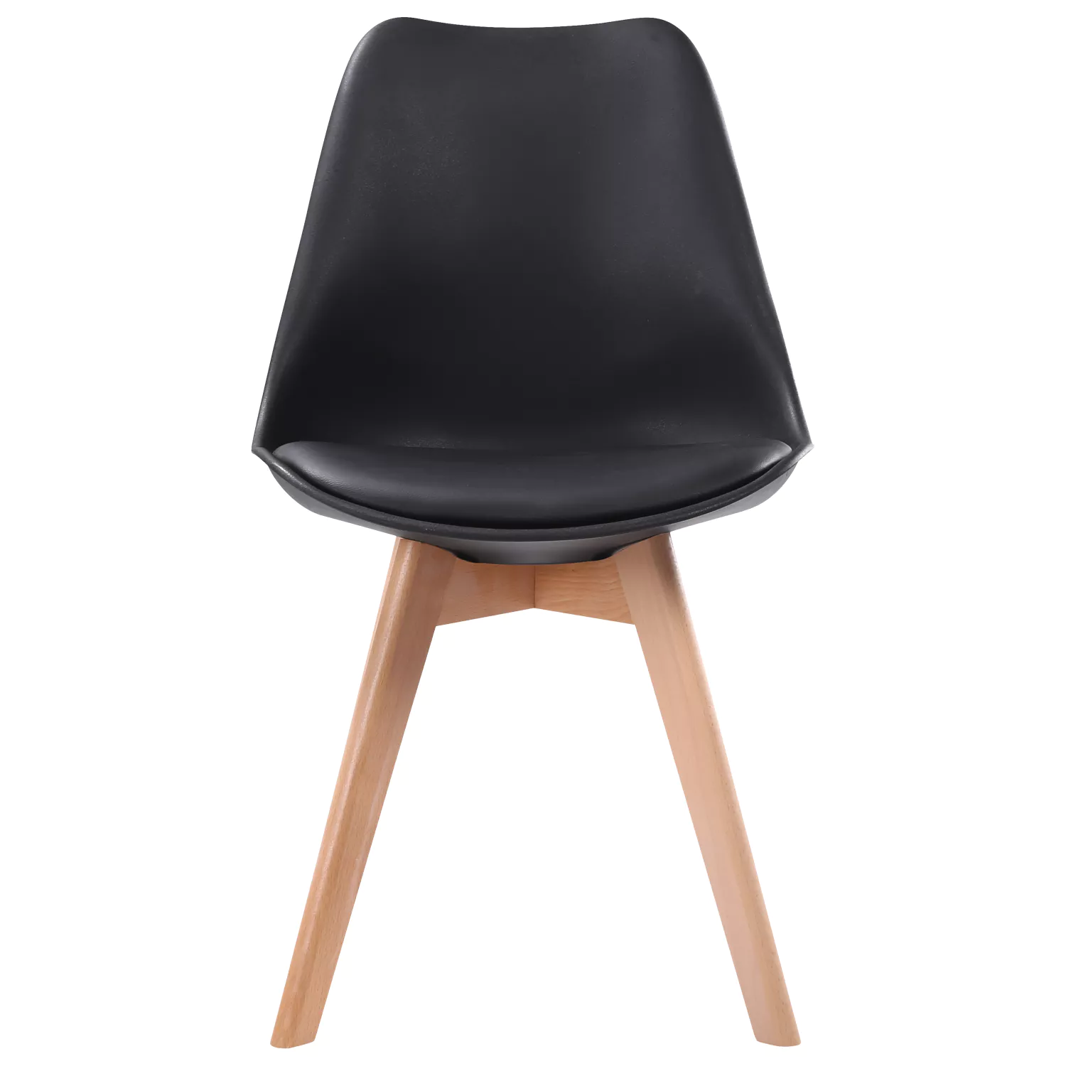 Set van 4 zwarte NORA Scandinavische stoelen met kussen