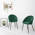 Satz von 2 Vintage-Stühlen DIANE grüner Samt