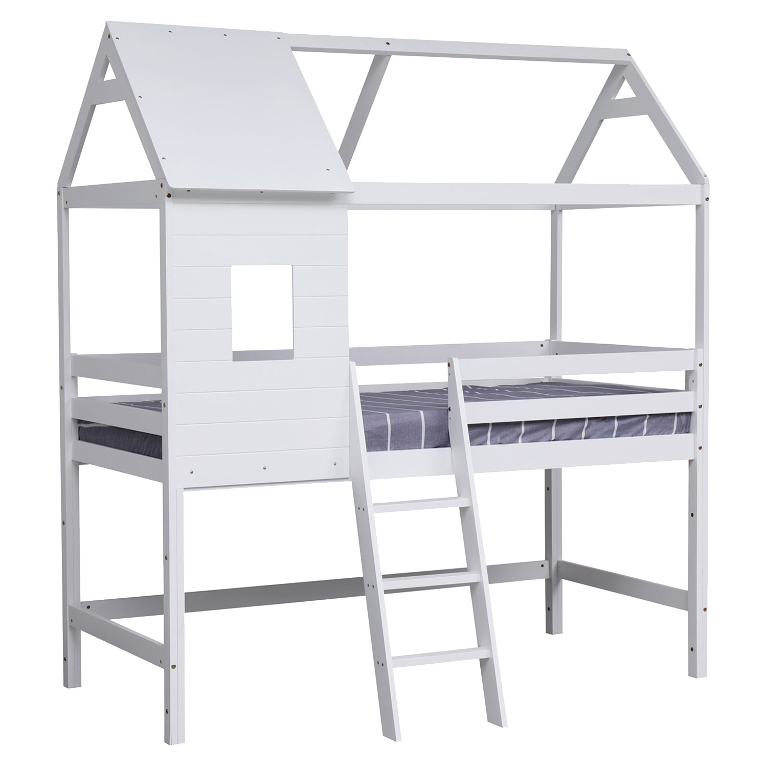 Mezzanine-Hüttenbett für Kinder 190x90cm weiß MARGOT