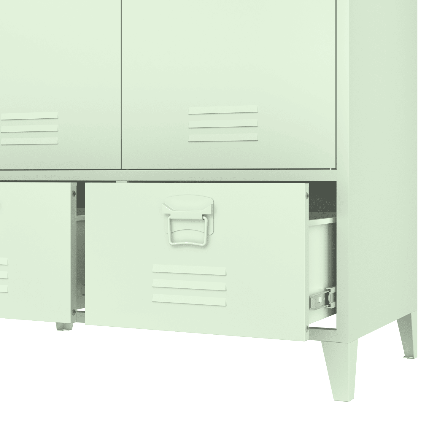 Armoire en métal 2 portes avec penderie vert tilleul