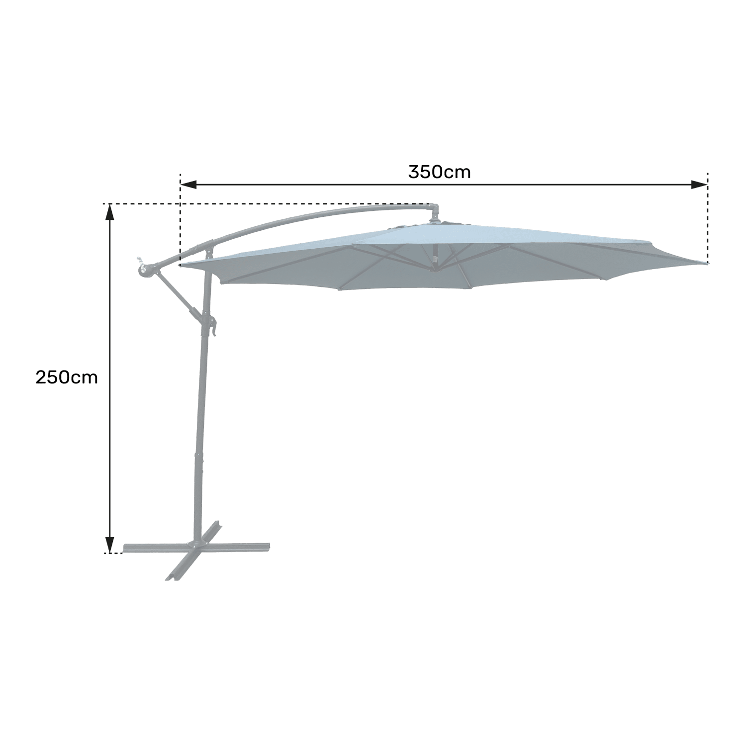 OAHU ombrellone rotondo diametro 3,50 m beige + copertura