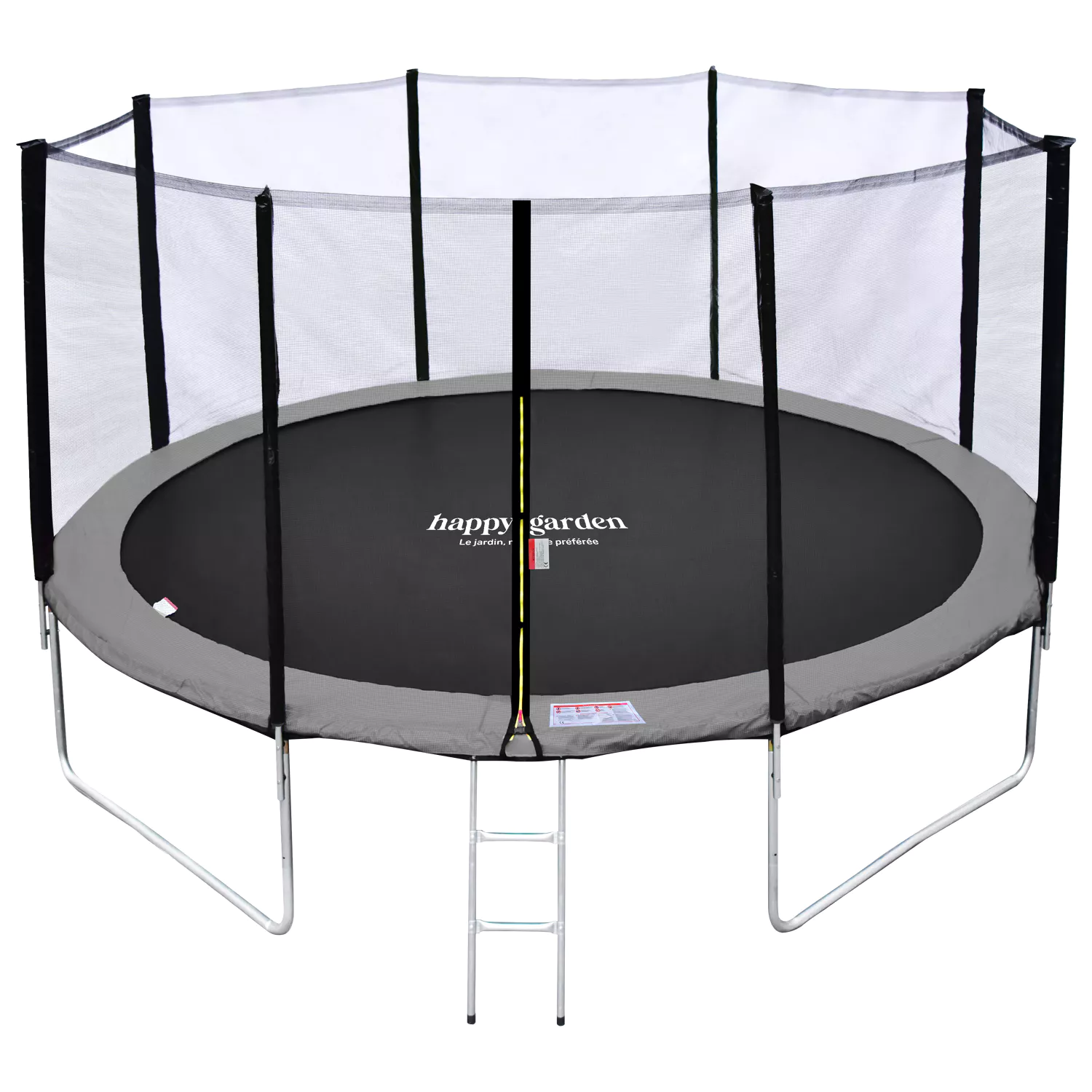 Pack Premium Trampoline 430cm réversible rose / gris MELBOURNE + filet, échelle, bâche et kit d'ancrage