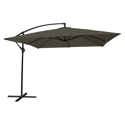 Parasol déporté MOLOKAI carré 2,7x2,7m gris