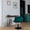 Tabouret de bar en velours vert NOLAN