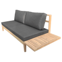 Gartenmöbel aus Akazienholz 4-Sitzer PANGKOR - graue Kissen