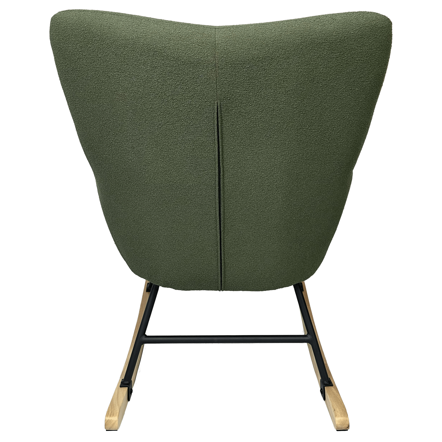 Fauteuil à bascule en tissu boucle vert kaki KAIRA