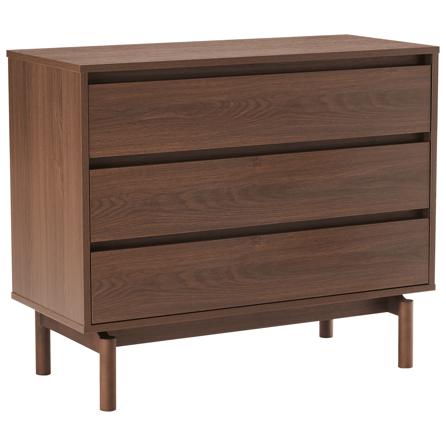 Donkere houten commode 3 lades SARAH