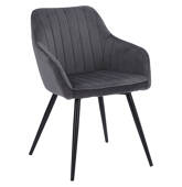 Chaise en velours grise