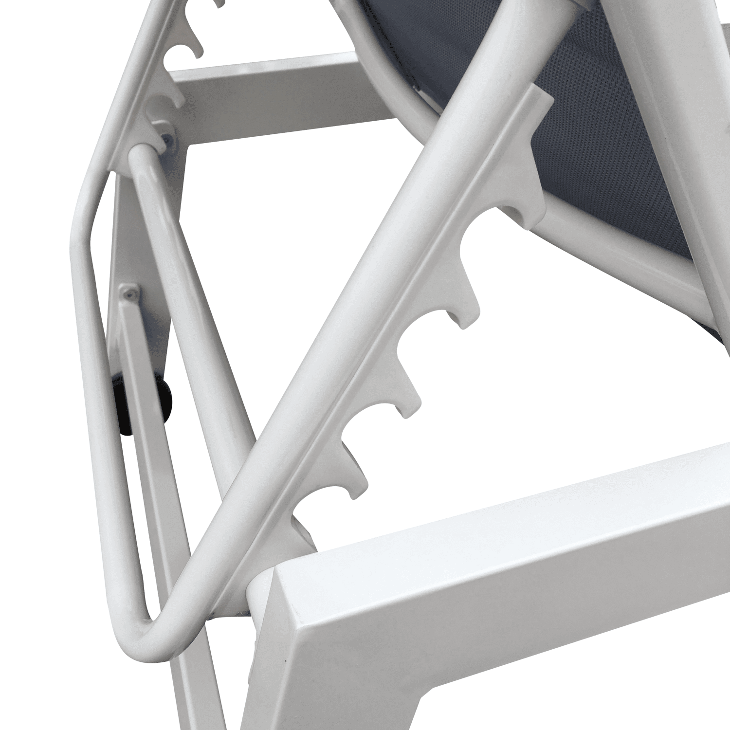 Bain de soleil en textilène gris - aluminium blanc