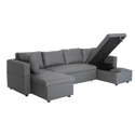 Panorama-Sofa, ausziehbar, Kunstleder, SCOTT, 4-Sitzer, grau