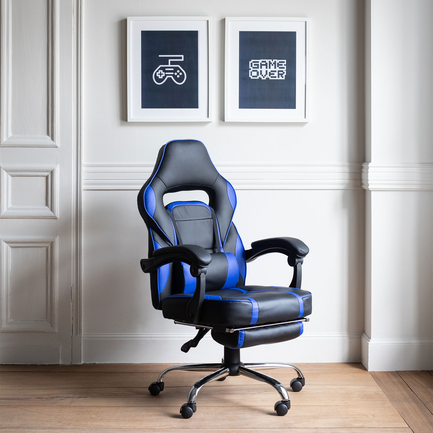 Fauteuil de bureau gamer noir et bleu LINK