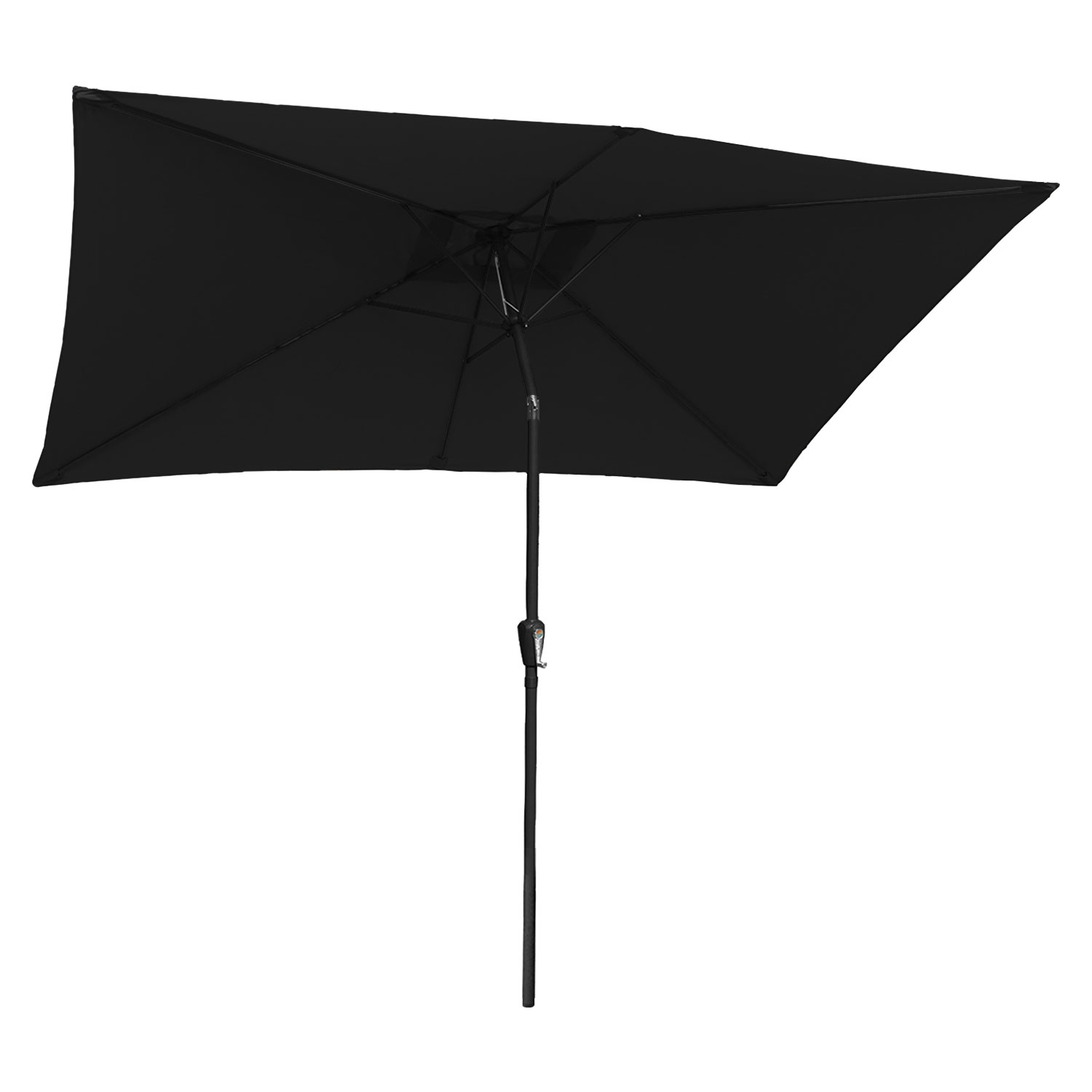 HAPUNA rechthoekige rechte paraplu 2x3m zwart