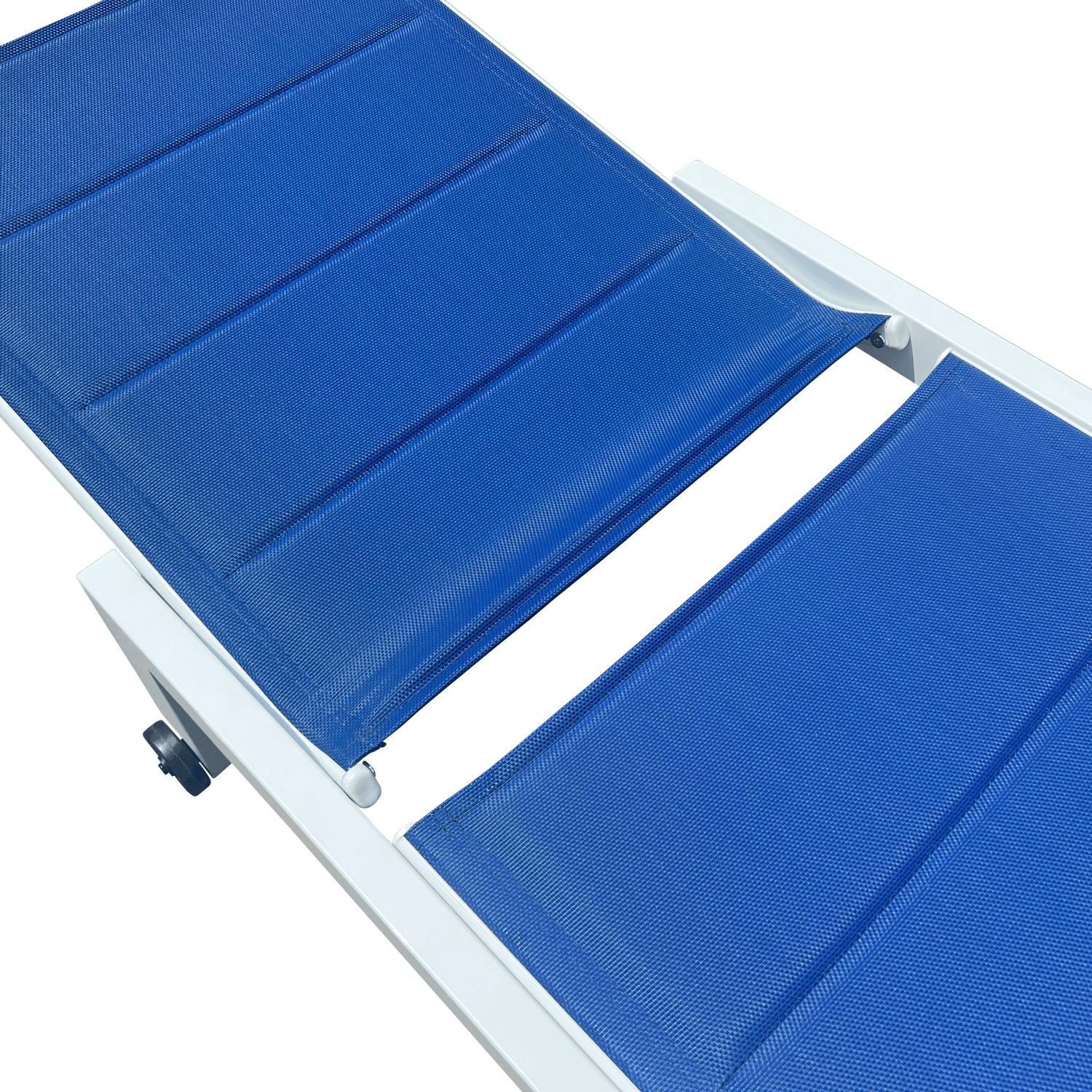 Lot de 2 bains de soleil en textilène bleu - aluminium blanc