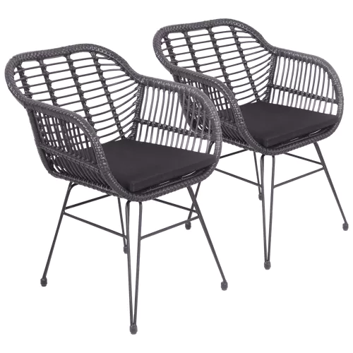 Lote de 2 sillones de ratán...