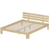 Lit en bois avec tête de...