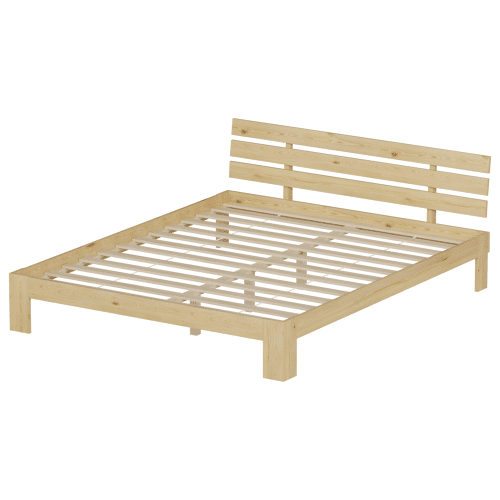 Lit en bois avec tête de...