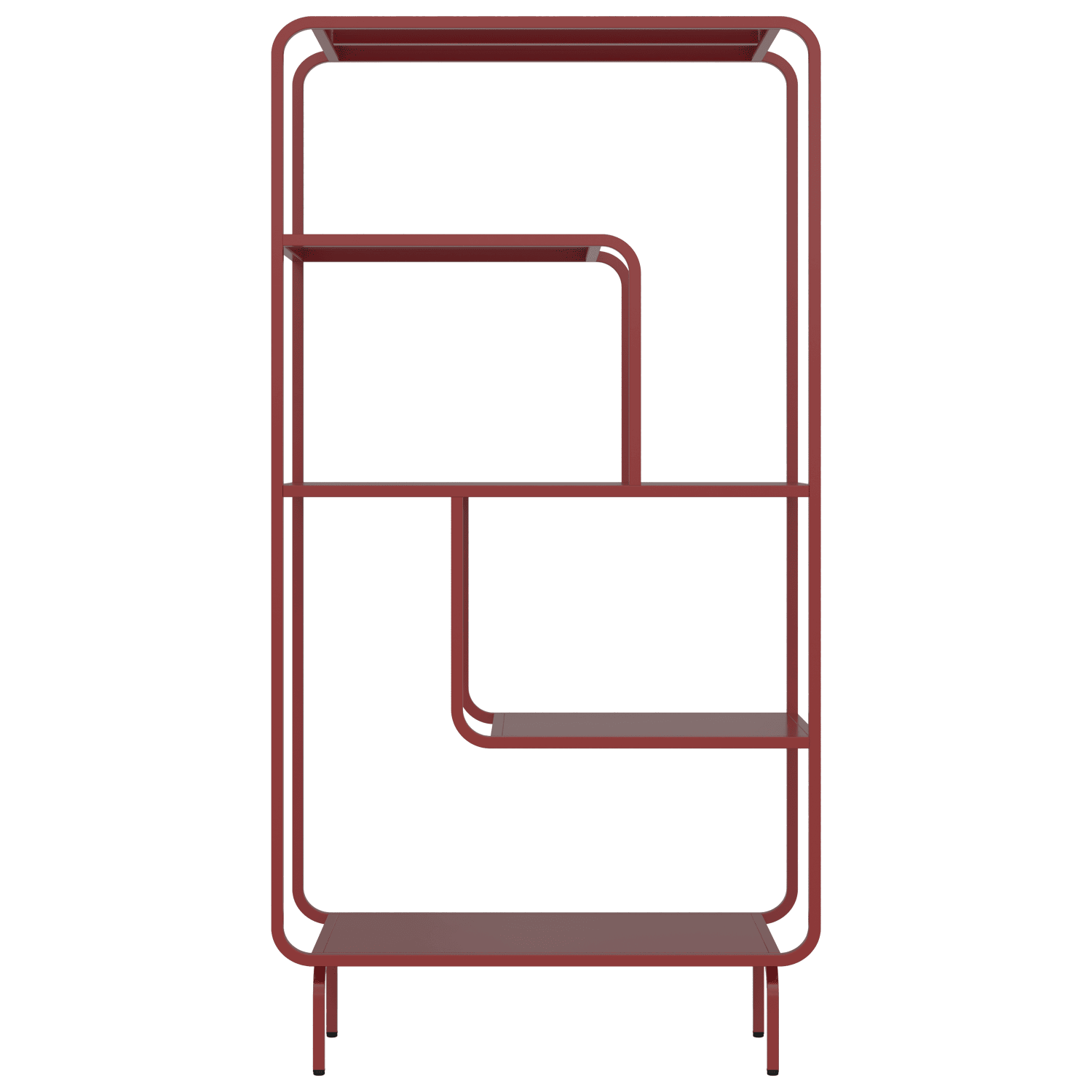 Console design en métal rouge carmin