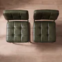 Lot de 2 chaises cantilever en simili vert kaki