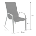 Conjunto de 8 cadeiras MARBELLA textilene cinzento - alumínio cinzento
