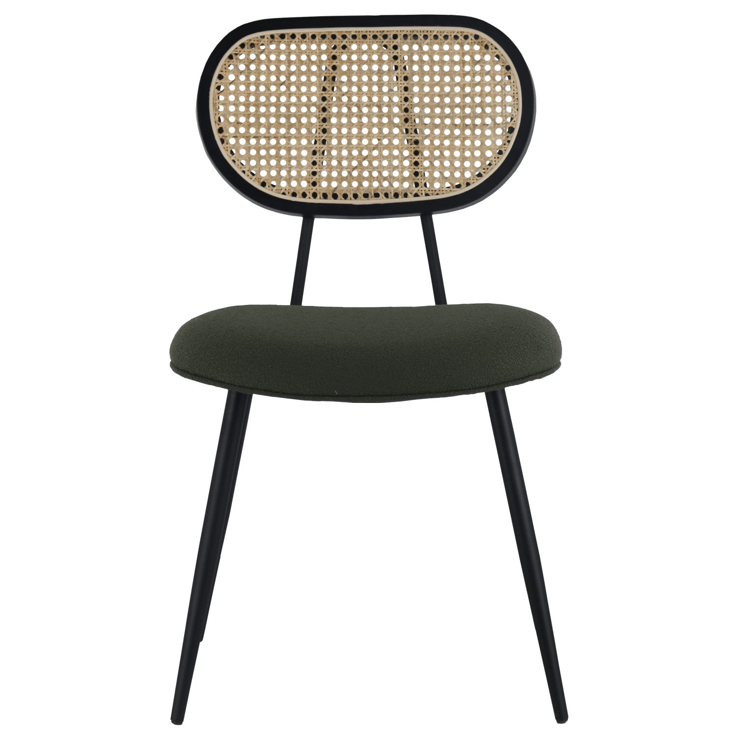 Conjunto de 2 cadeiras de cana verde cáqui e cadeiras de laço ELENA