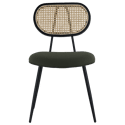 Set van 2 kaki groene riet en lus stoelen ELENA