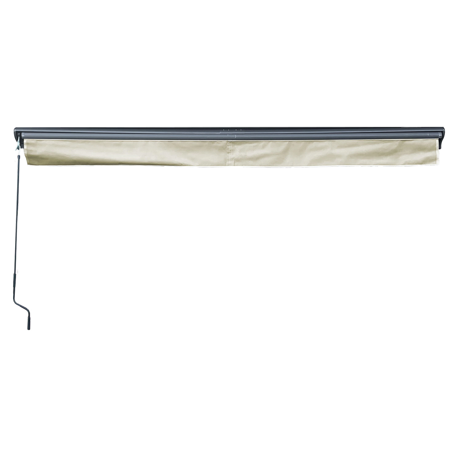 SAULE luifel 2,95 × 2,5m met half luifel - Beige doek en grijze structuur