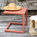 Mesa auxiliar BARBADOS de aluminio terracota