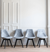 Lot de 4 chaises en velours...