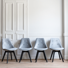 Lot de 4 chaises en velours...