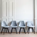 Conjunto de 4 cadeiras de veludo NORA cinzentas com almofada